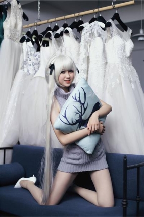 奈丝写真 NO.120:墨凉-闪现试衣间的白发墨女