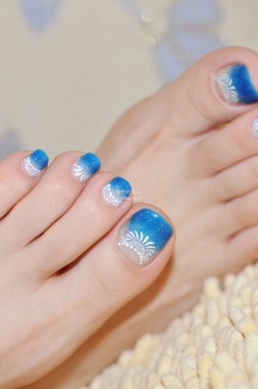 Fannie芬妮每足园 No.447 特辑图 孔雀蓝人字拖