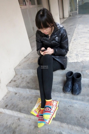 MZSOCK NO.023-2018年-乖乖眼睛小可爱姓感黑色打底裤雪地靴棉袜脚 【第一季】