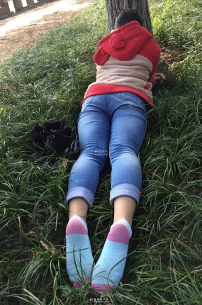 MZSOCK NO.107-2018年-荷塘边可爱又害羞的小妹妹 卡通棉袜